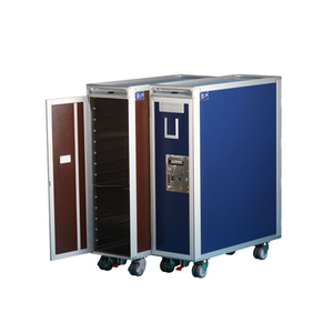 Airport Airline Inflight Airplane Food Meal Beverage 4 wheel Handle Full Size Aluminum Cart