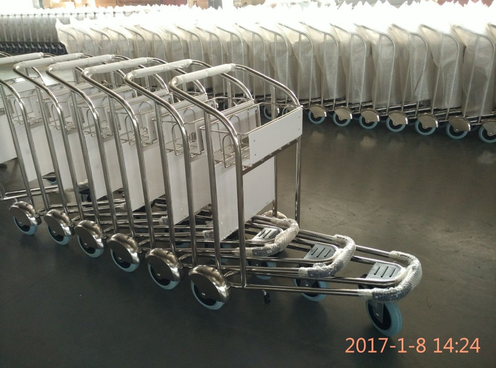 3 Wheels Stainless Steel Airport Hand Cart Trolley