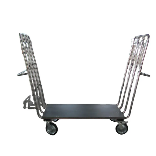 Stainless Steel Airport Aviation Porter Big Trolley 4 Wheels Cart